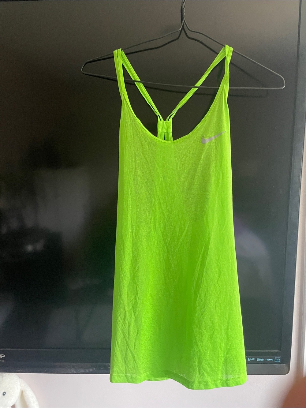 Nike Neon Lime Double-Strap Athletic Tank